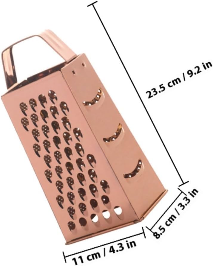 4 Sided Rose Gold Stainless Steel Cheese Grater Vegetable Cutter Multifunctional Kitchen Tool - Image 2